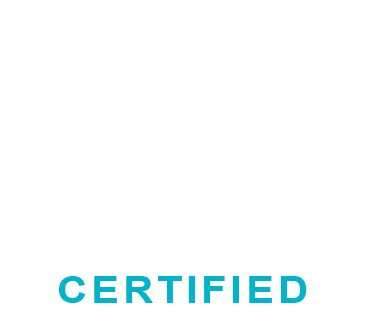 The word 'CERTIFIED' in blue text on a white background