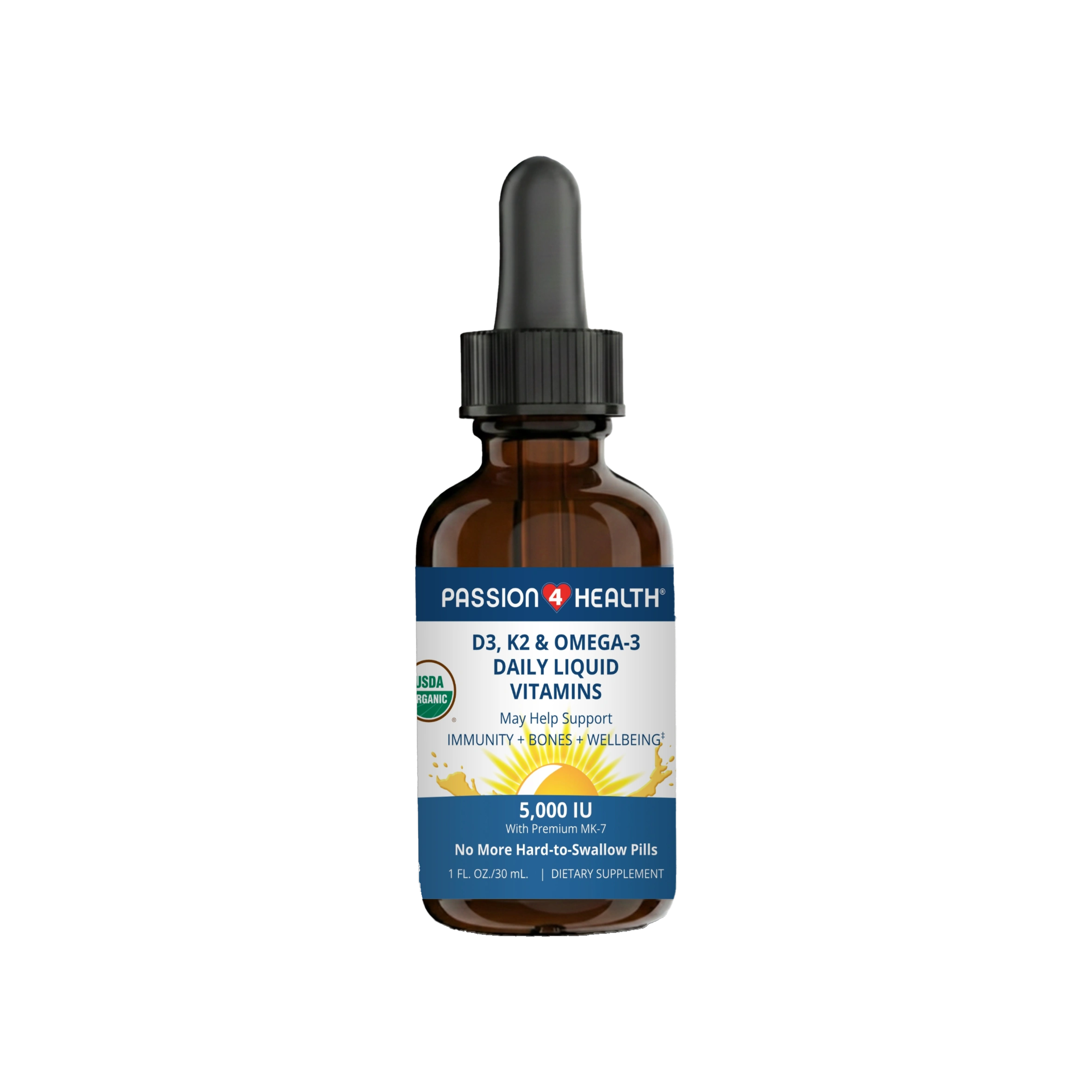 D3, K2 & Omega-3 Daily Liquid Vitamins
