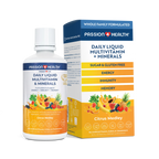 Passion4Health Daily Liquid Multivitamin bottle and packaging on a transparent background