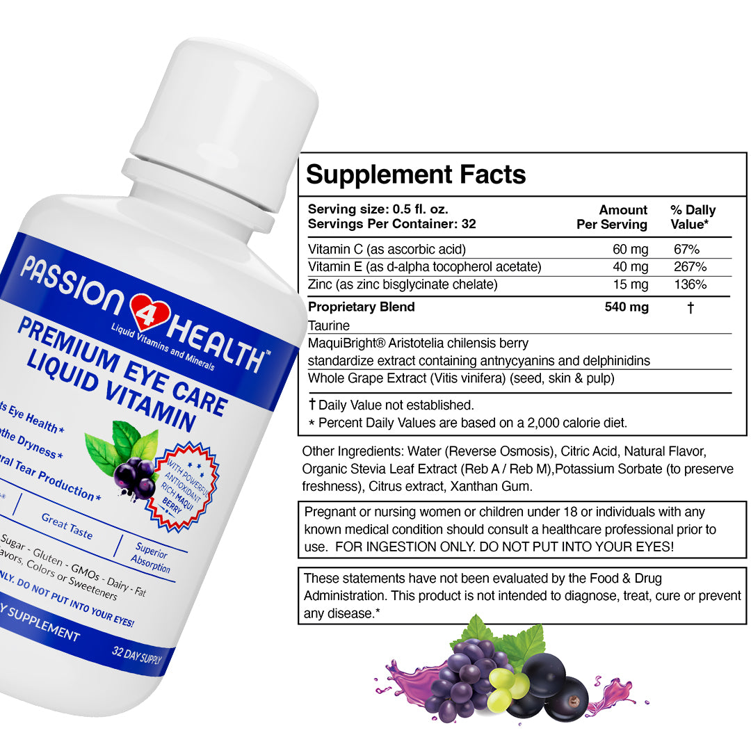 Daily Liquid Eye Care Vitamin Supplement Facts