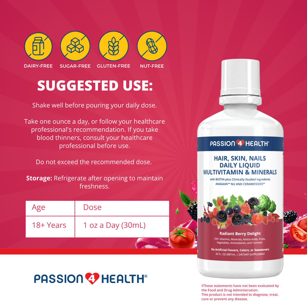 Hair, Skin and Nails Daily Liquid Multivitamin & Minerals with AnaGain™ Nu and Ceramosides™