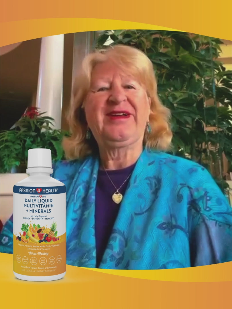 Load video: Linda and Charles Van Kessler, co-founders of Passion 4 Health, speaking about their U.S. family-run business. Charles serves as CEO, while Linda oversees daily operations. A portion of each purchase supports their original charity, Passion 4 K.I.D.S.
