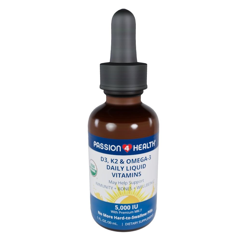 D3, K2 & Omega-3 Daily Liquid Vitamins